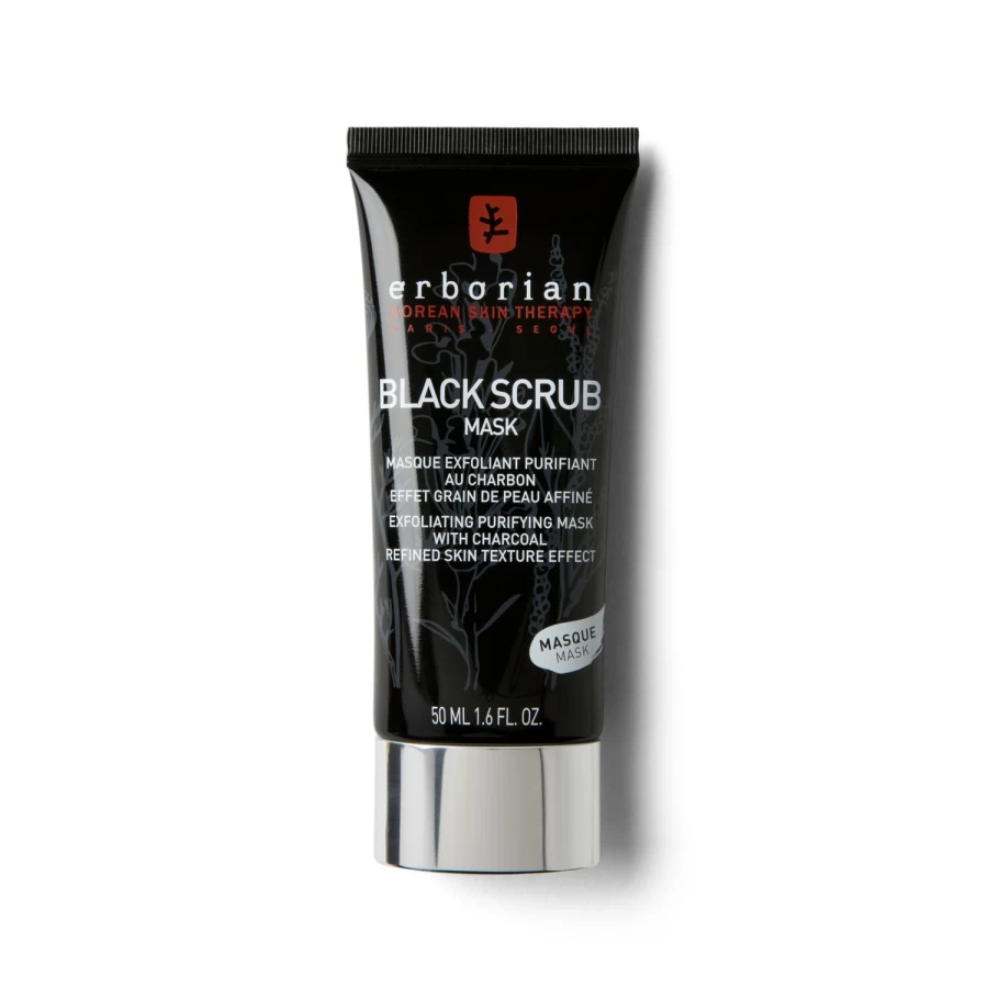 ERBORIAN Black Facial Scrub - Exfoliating Face Cleanser for Smooth Skin