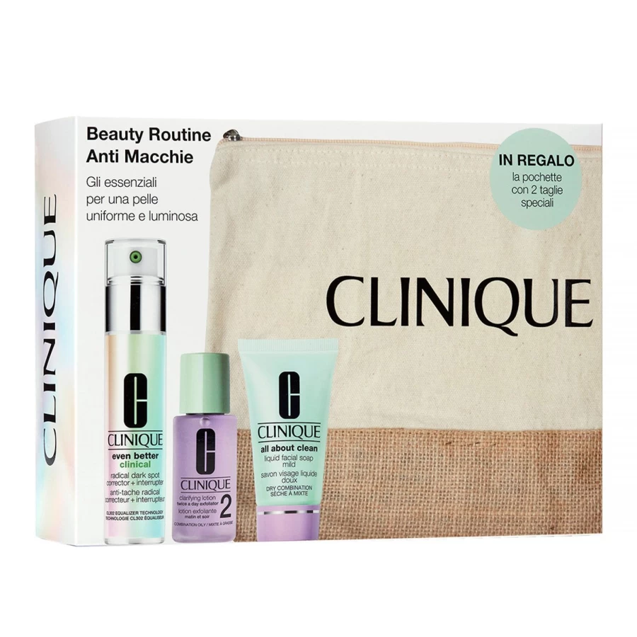 Clinique Even Better Clinical Cofanetto Beauty Routine Anti-Macchie - Corrector de Manchas Facial - Tratamiento de Belleza en Crema Beige