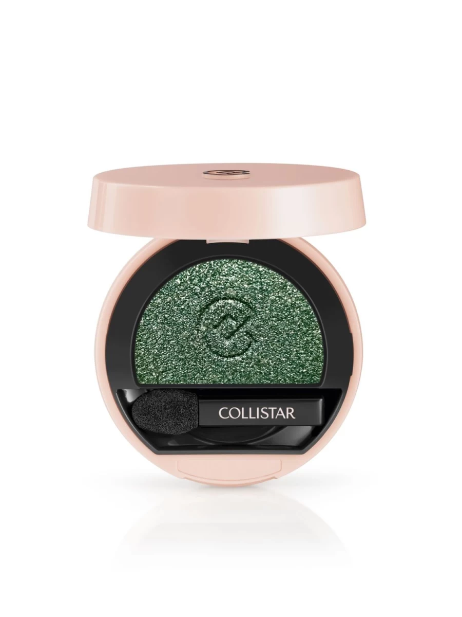 COLLISTAR Impeccable Compact Eye Shadow in 340 Emerald Frost - Long-Lasting Shimmer & Pigmented Formula