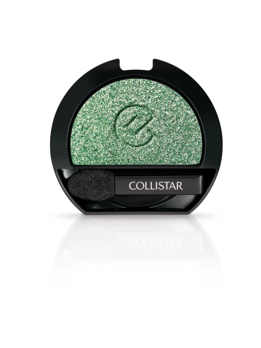 COLLISTAR Impeccable Compact Eye Shadow Refill - 330 Capri Green Frost, Long-Lasting Pressed Pigment