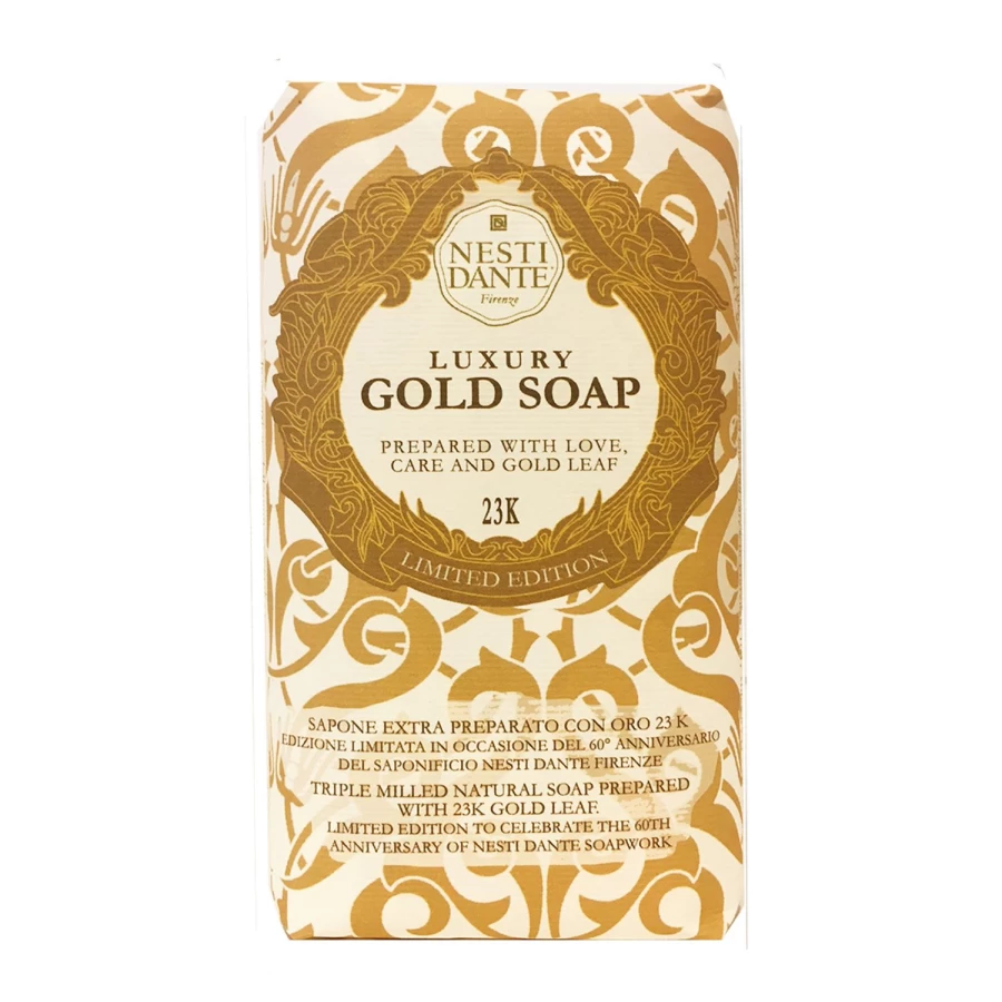 "NESTI DANTE Luxury Gold Soap Bar - Golden Yellow Handmade Bath Soap for Pampering Skin Care"