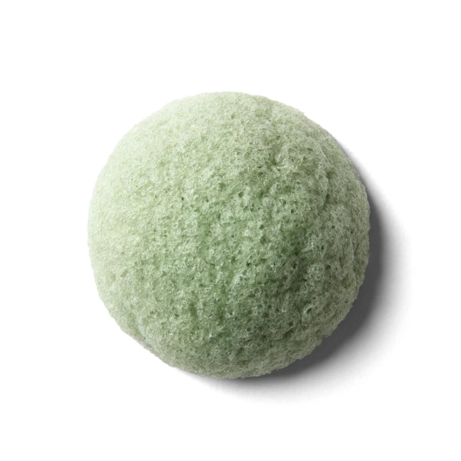 ERBORIAN Green Tea Konjac Sponge for Face - Natural Cleansing & Exfoliating, Transparent Vegan Skincare