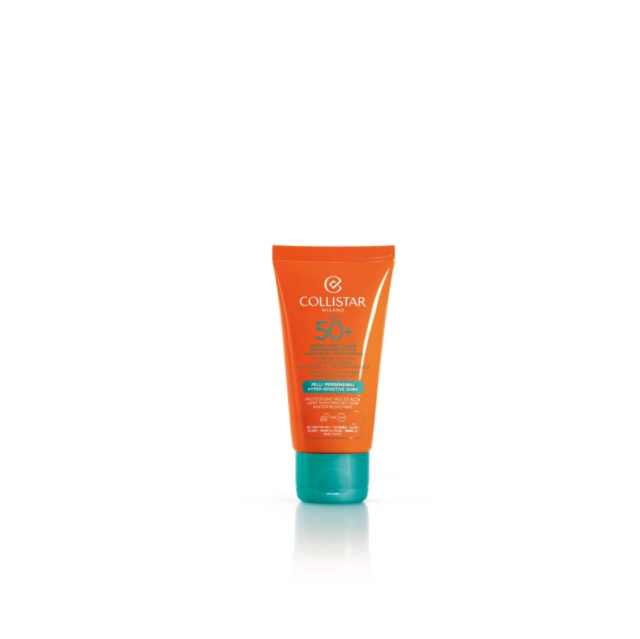 COLLISTAR Active Protection Sun Face Cream SPF 50+ with Orange Extracts for UV Defense