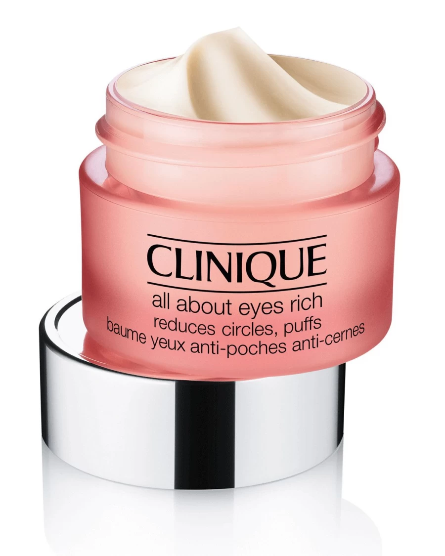 CLINIQUE All About Eyes Rich Moisturizing Balm 15ml - Green, Dark Circle Cream, Puffiness Reduction, Hydrating Eye Treatment