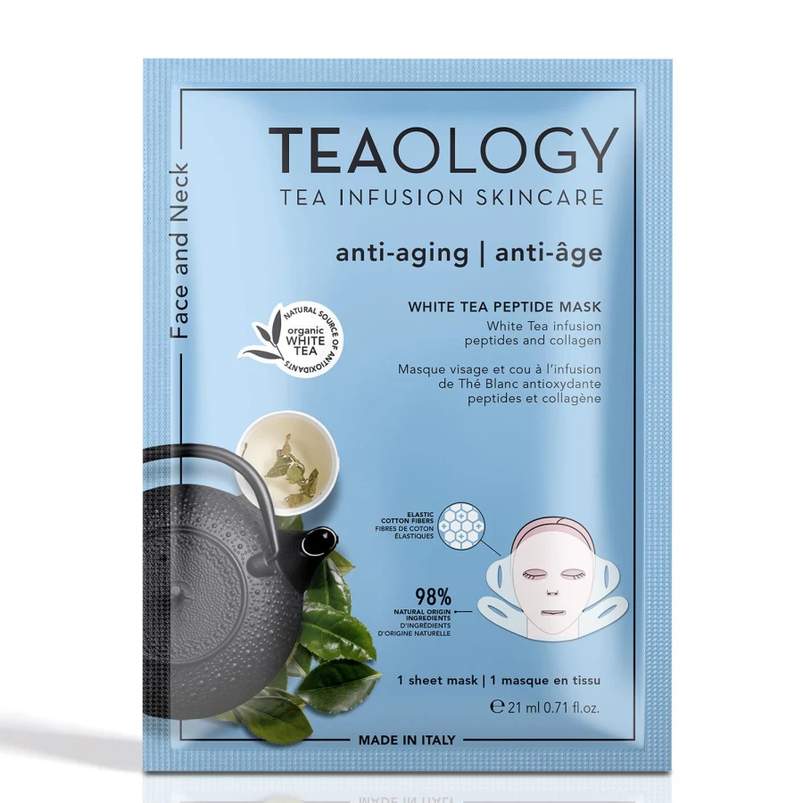 TEAOLOGY White Tea Peptide Mask - Brightening & Anti-Aging Facial Treatment