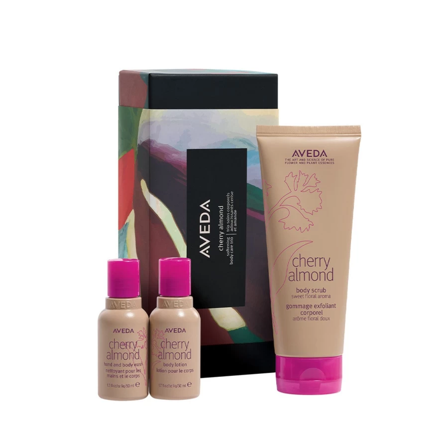 AVEDA Cherry Almond Body Care Trio Set - Multicolor Luxurious Gift Collection