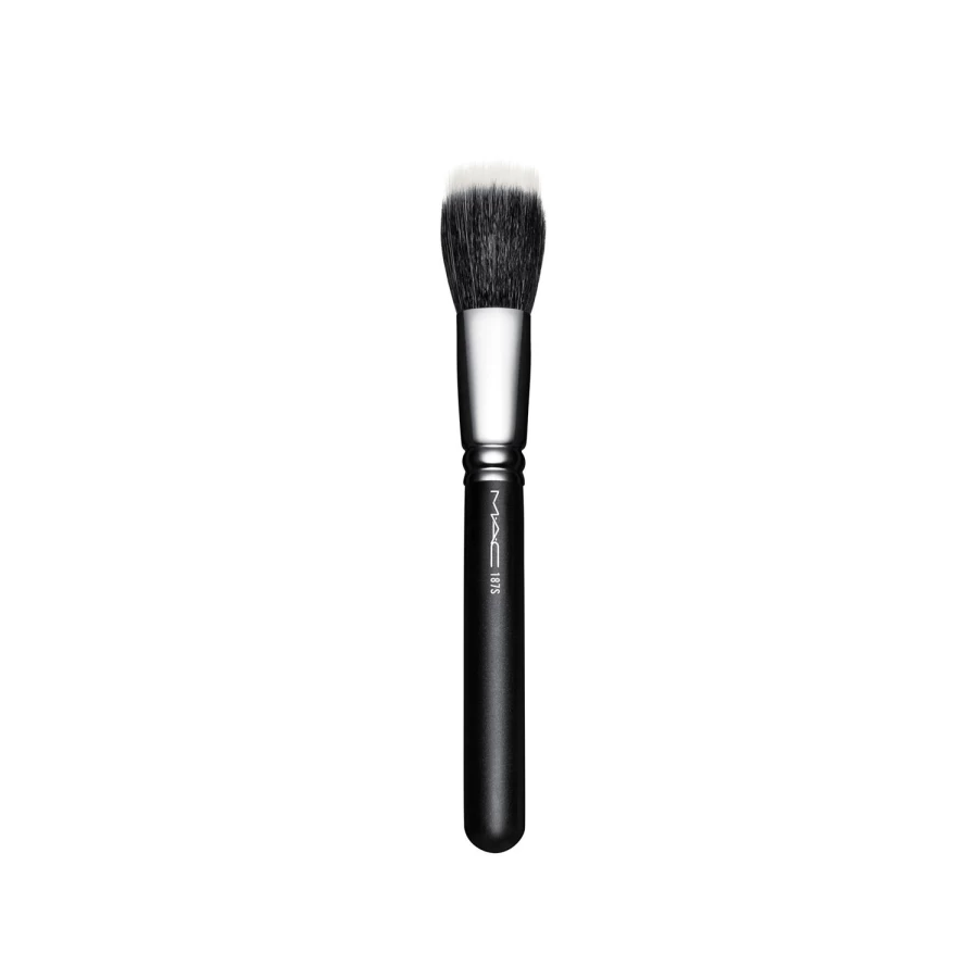 MAC COSMETICS 130S Short Duo Fibre Brush - Professional Makeup Brush Black