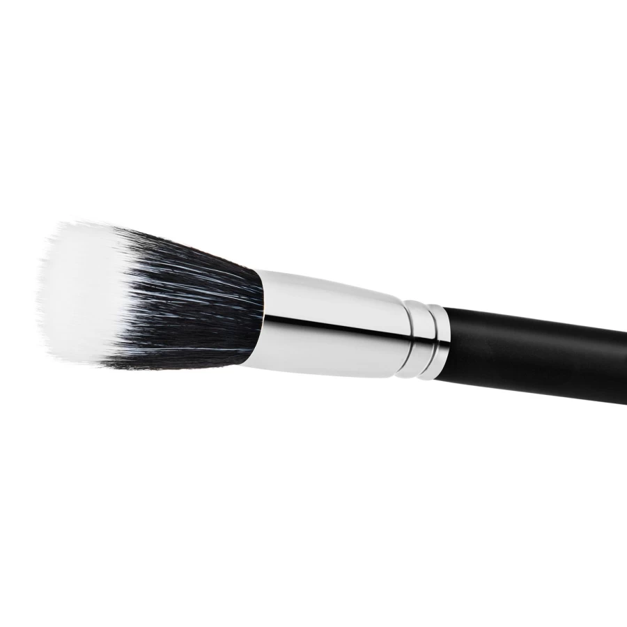 MAC COSMETICS 130S Short Duo Fibre Brush - Professional Makeup Brush Black