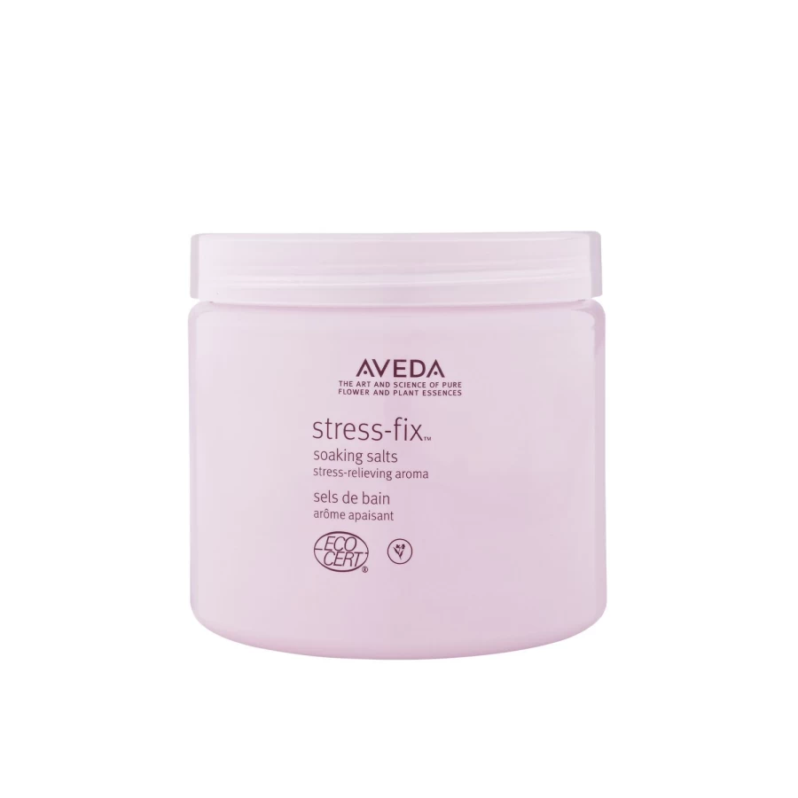 AVEDA Stress-Fix Relaxing Purple Bath Soaking Salt 454g - Lavender Scented Mineral Soak for Stress Relief