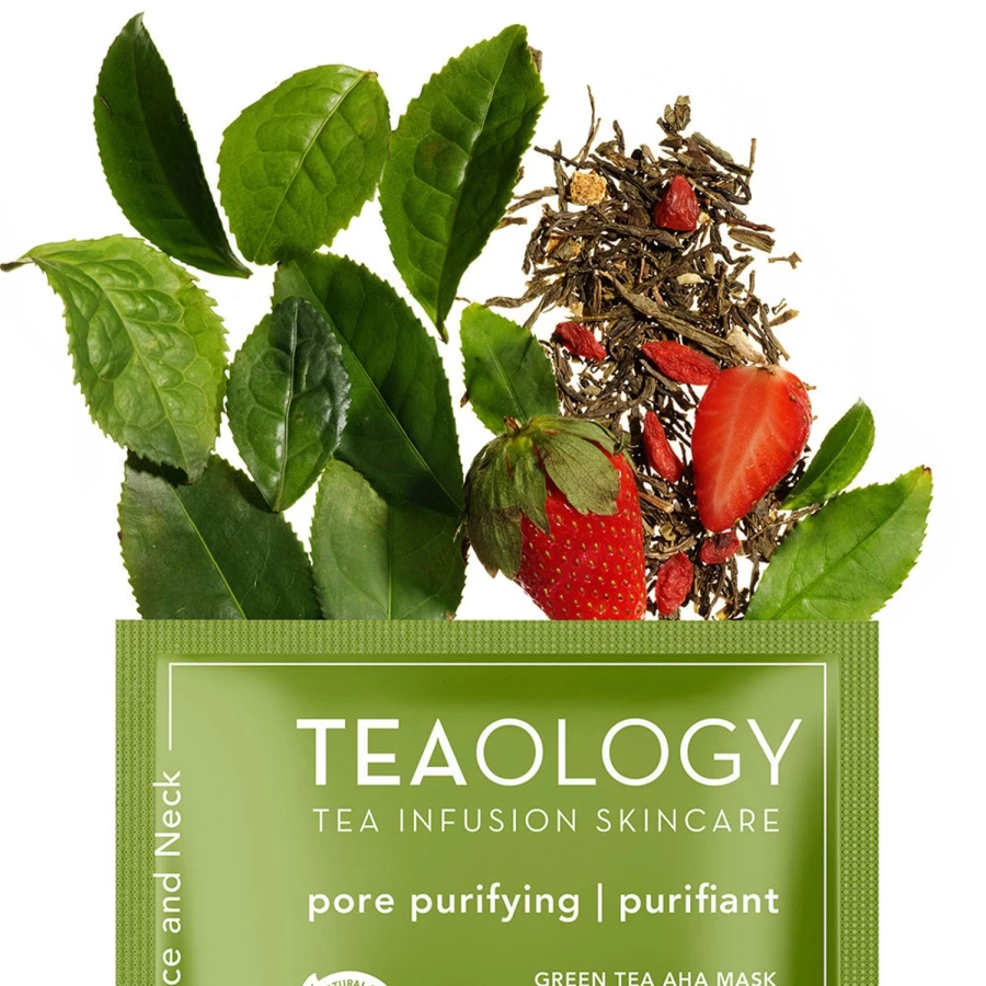 TEAOLOGY Green Tea AHA BHA Exfoliating Mask - Brightening White Peel Off Facial Treatment