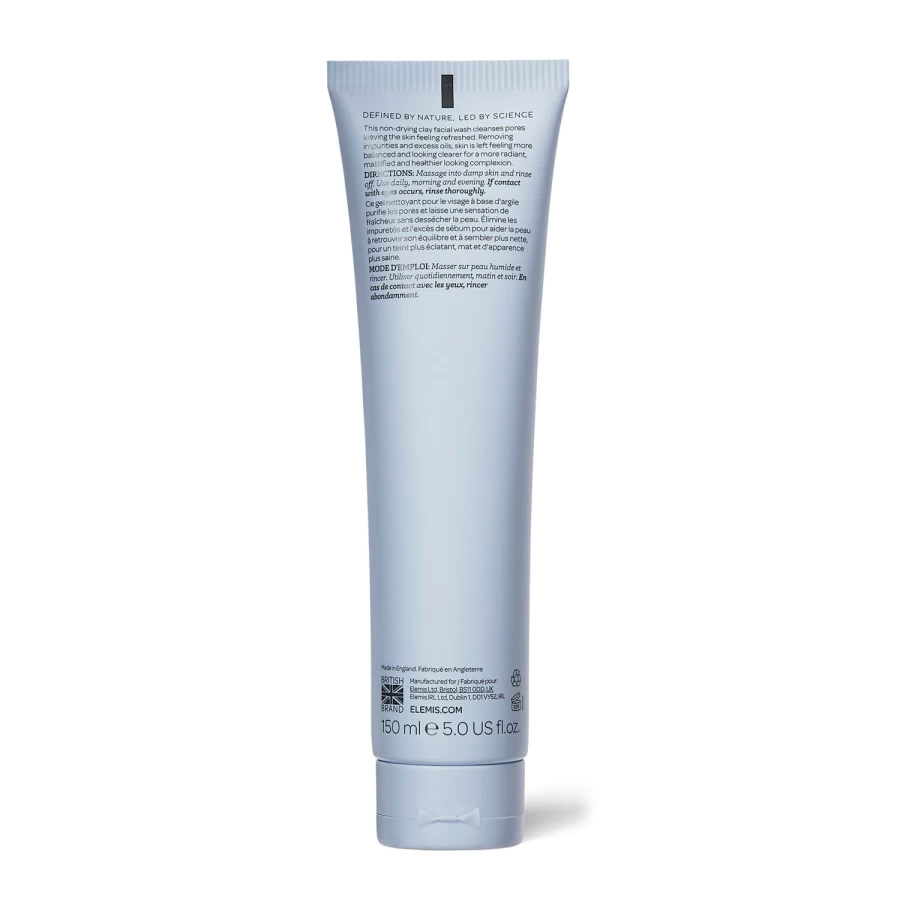 ELEMIS Clarifying Clay Wash - Deep Cleansing Light Blue Facial Cleanser for Balanced Skin