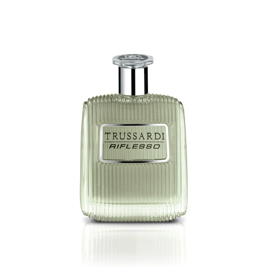 TRUSSARDI Riflesso Silver Grey After Shave Lotion for Men, 100ml Fresh Scent, Moisturizing Balm, Luxury Grooming Gift