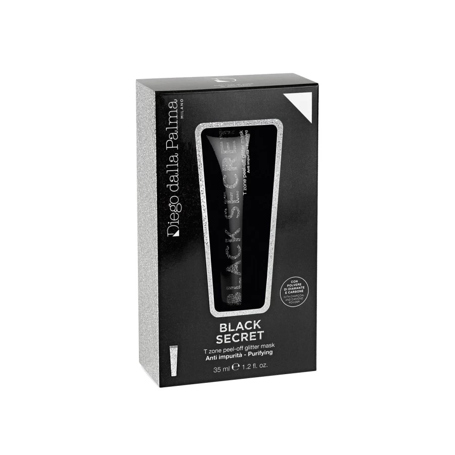 DIEGO DALLA PALMA Secret T-Zone Peel Off Glitter Mask - Black Charcoal Detoxifying Face Mask