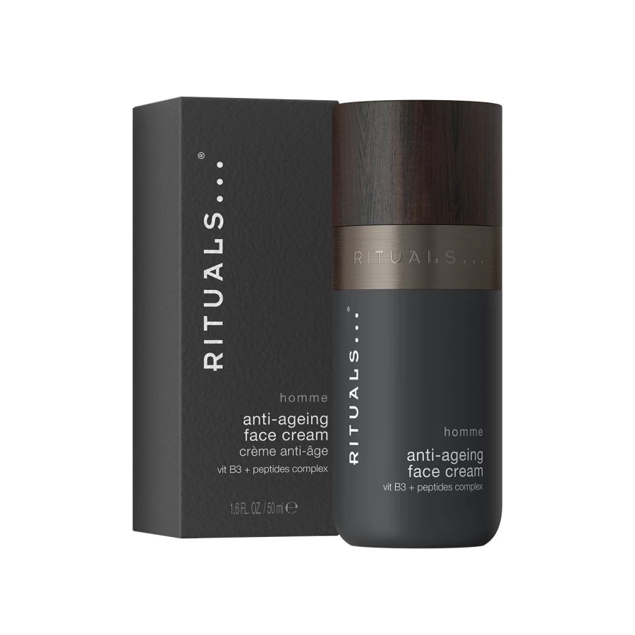 RITUALS Homme Anti-Aging Face Cream for Men - Black Jar - Premium Anti-Wrinkle Moisturizer