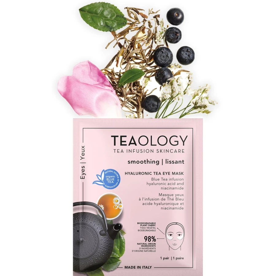 TEAOLOGY Pink Eye Mask Infused with Blue Tea for Relaxation & Skincare