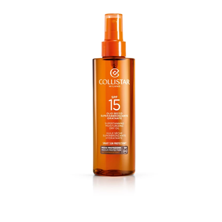 "COLLISTAR Supertanning Dry Oil with SPF 15 - Orange Scented Tan Enhancer"