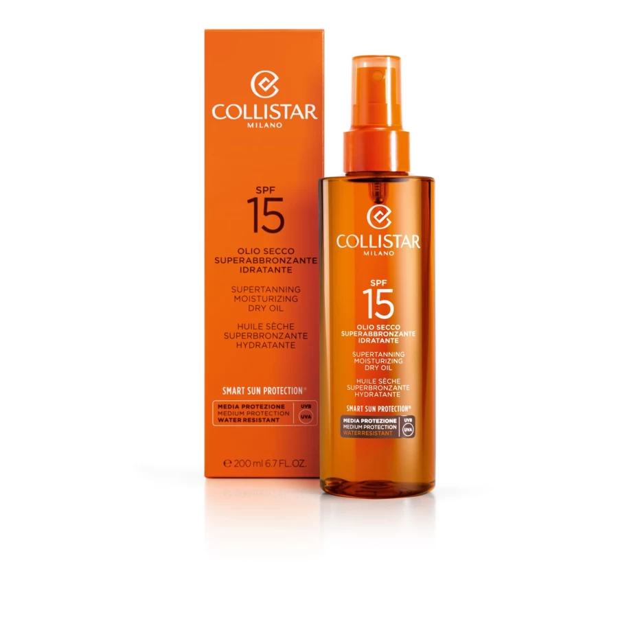 "COLLISTAR Supertanning Dry Oil with SPF 15 - Orange Scented Tan Enhancer"