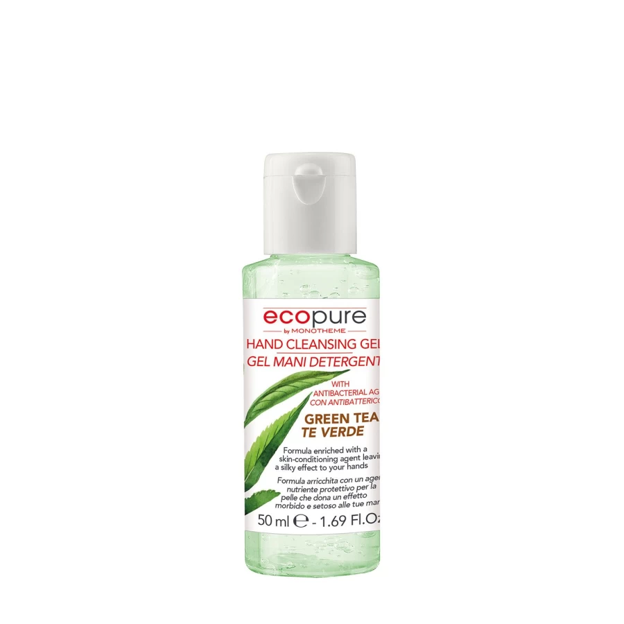 "ECOPURE BY MONOTHEME Green Tea Transparent Hand Sanitizer Gel 50ml – Natural & Refreshing"