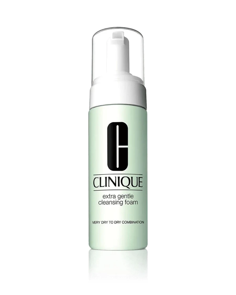 CLINIQUE Extra Gentle Cleansing Foam for Dry & Sensitive Skin - 125ml, Green, Mild Face Wash, Soap-Free, Dermatologist Recommended
