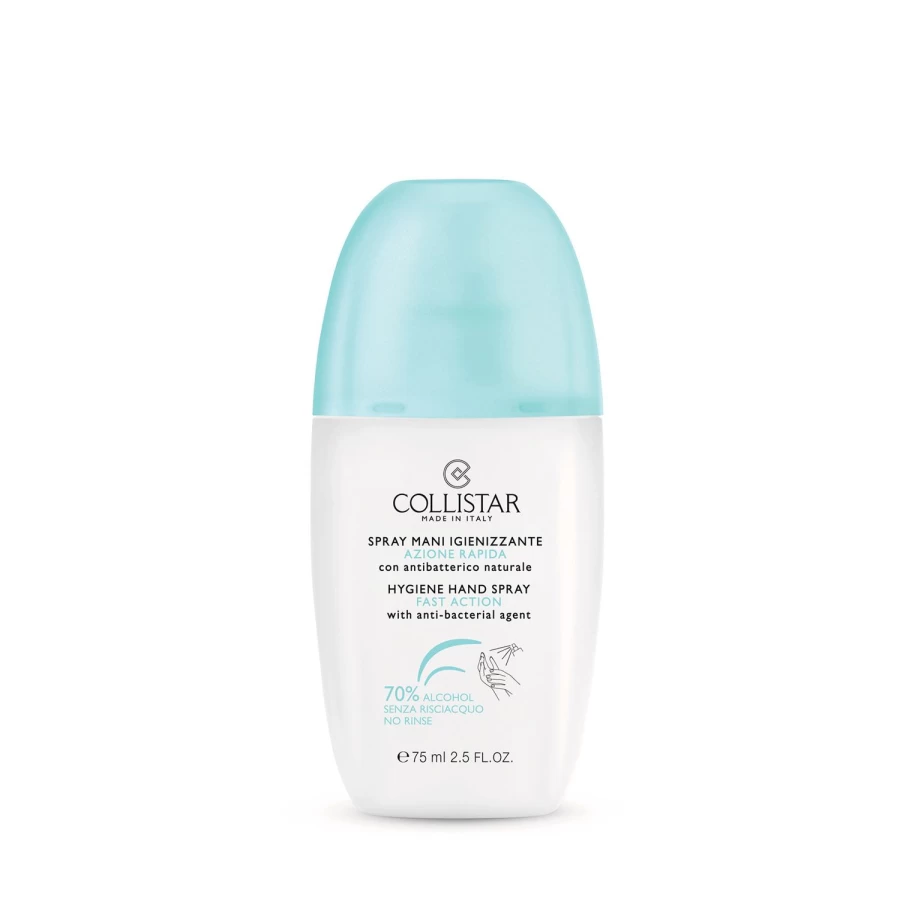 "COLLISTAR Quick Action Sanitizing Hand Spray – Portable White Hand Sanitizer for Instant Germ Protection"