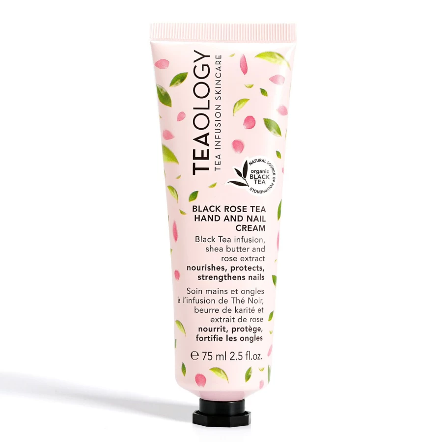 TEAOLOGY Pink Rose Tea Infused Hand and Nail Cream 75ml for Moisturizing and Nourishing