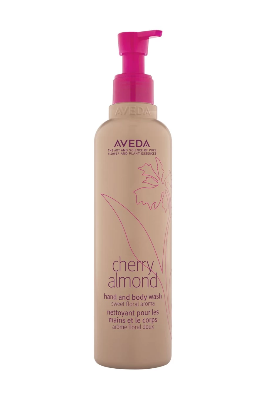 AVEDA Cherry Almond Hand & Body Wash 250ml - Moisturizing Beige Soap for Soft Skin