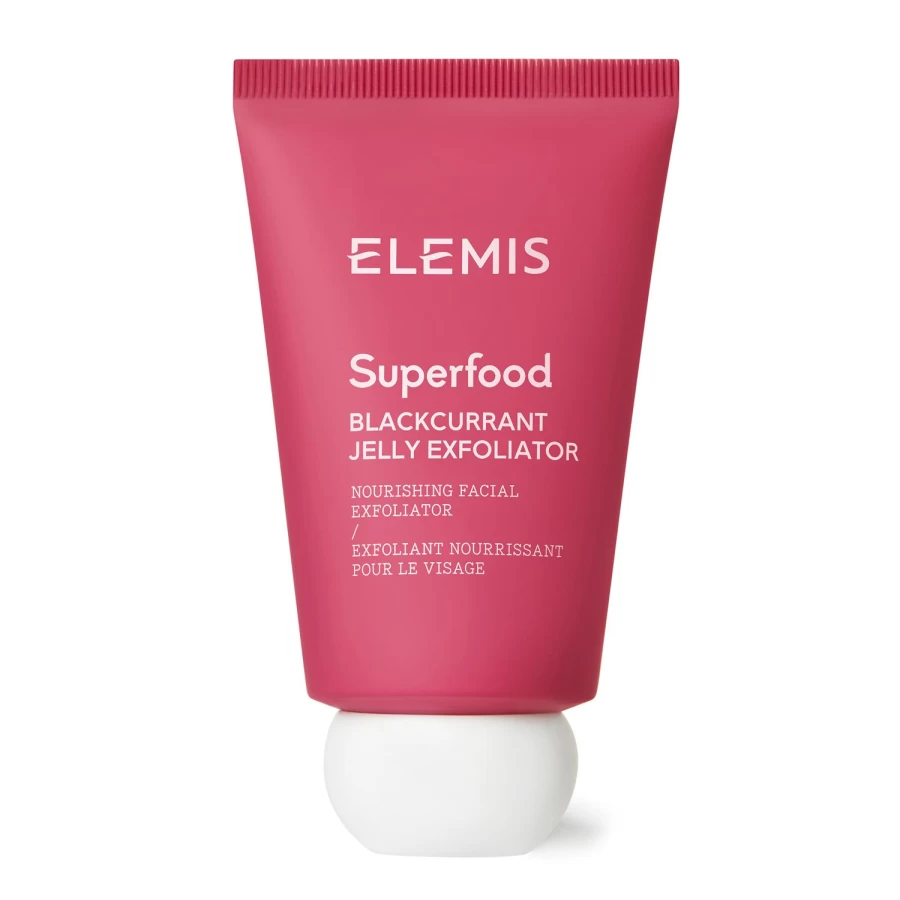 ELEMIS Superfood Blackcurrant Jelly Exfoliator - Pink Fuchsia Face Scrub for Glowing Skin