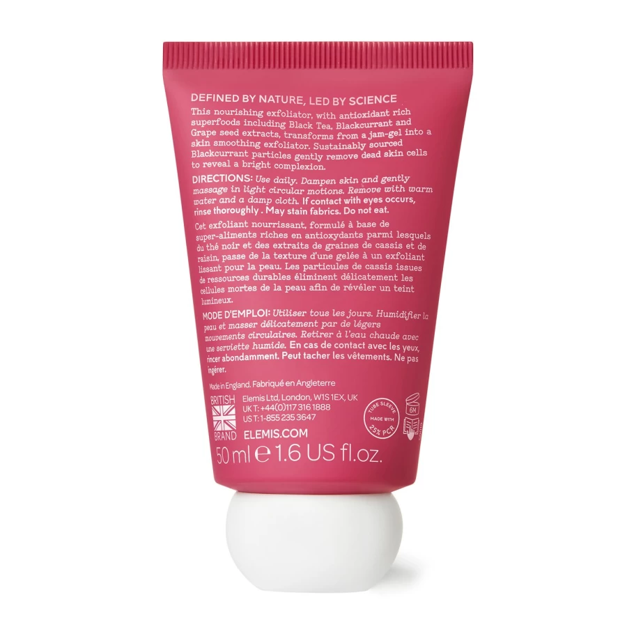 ELEMIS Superfood Blackcurrant Jelly Exfoliator - Pink Fuchsia Face Scrub for Glowing Skin