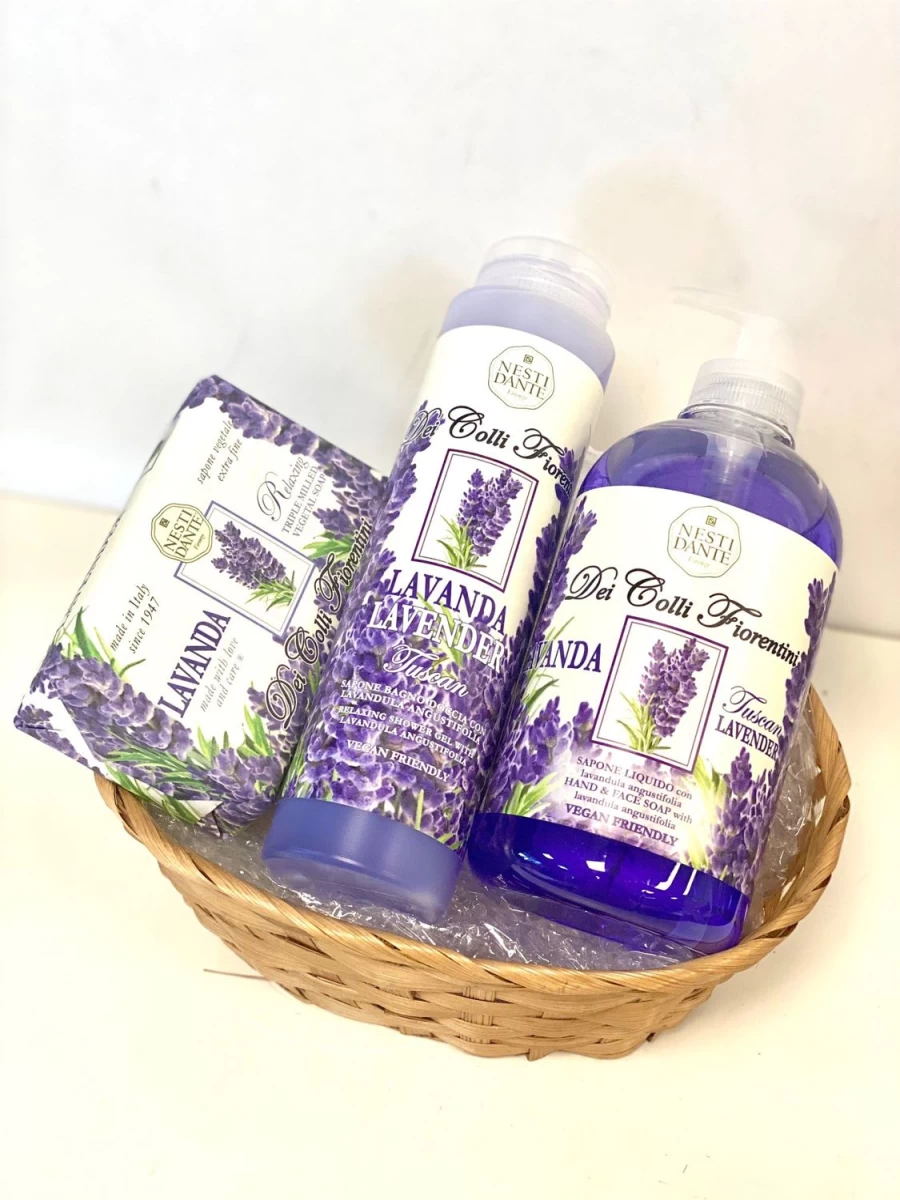 NESTI DANTE Tuscan Lavender Gift Basket - Transparent Luxury Home Fragrance Set